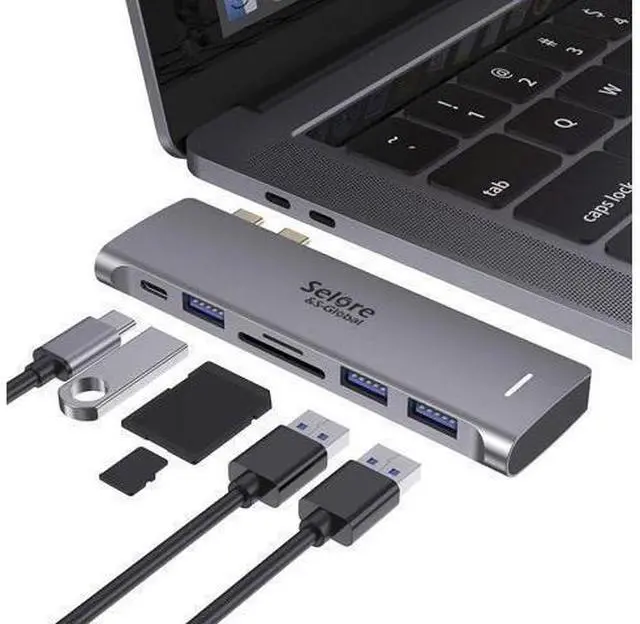 Alt view image 8 of 14 - USB C Adapter for MacBook Pro/MacBook Air M1 M2 M3 2021 2020 2019 13" 15" 16", 6 in 1 USB-C Hub MacBook Pro Accessories with 3 USB 3.0 Ports,USB C to SD/TF Card Reader and 100W Thunderbolt 3 PD Port