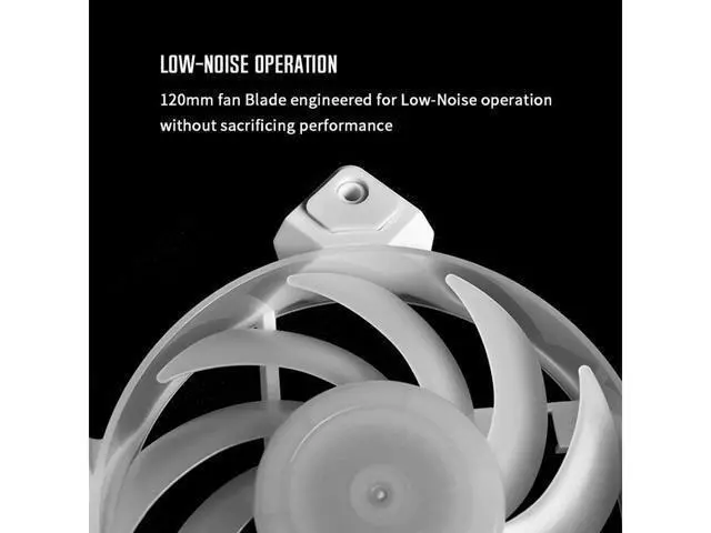 Alt view image 11 of 14 - ID-COOLING DF-12025-ARGB Trio Snow Case Fan CPU Cooling Fan Addressable RGB Case Fan 5V ARGB MB Aura Sync PWM Fan for CPU Cooler/Radiator/PC Chassis