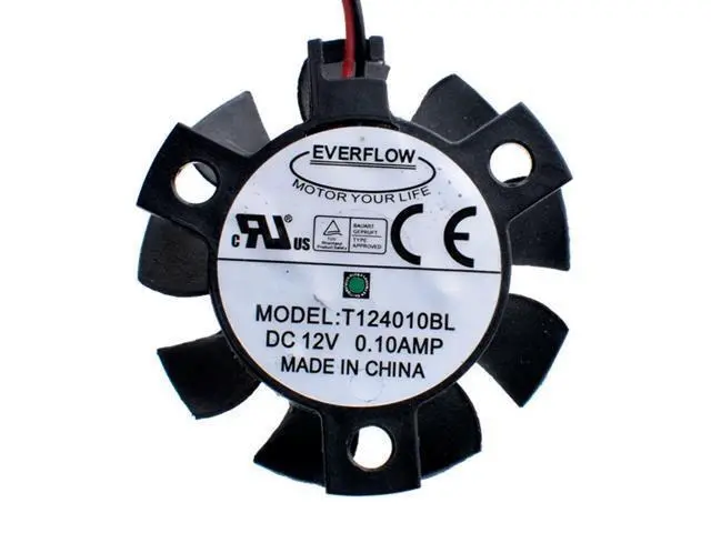 Alt view image 8 of 14 - T124010BL diameter 37mm hole pitch 26mm 12V 0.10A dual ball router heat sink cooling fan
