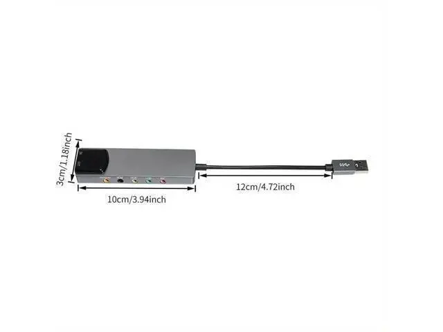 Alt view image 8 of 10 - External USB Sound Card AC-3 DTS Headphone Adapter 7.1 5.1 Channel Soundcard Optical Adapter for Notebook Aluminium Sound Card