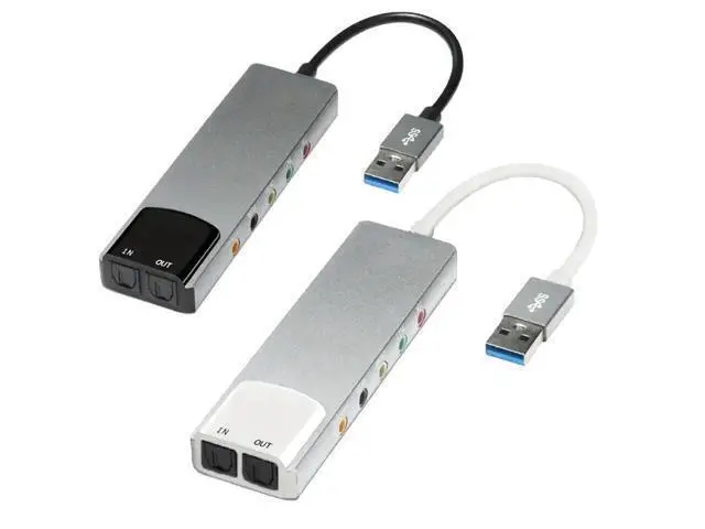 Alt view image 6 of 10 - External USB Sound Card AC-3 DTS Headphone Adapter 7.1 5.1 Channel Soundcard Optical Adapter for Notebook Aluminium Sound Card