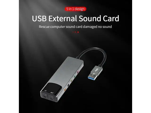 Alt view image 9 of 10 - External USB Sound Card AC-3 DTS Headphone Adapter 7.1 5.1 Channel Soundcard Optical Adapter for Notebook Aluminium Sound Card