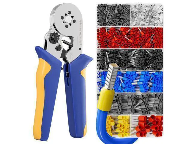 Alt view image 7 of 12 - Ferrule Crimping Tool Kit Wire Ferrules Crimper with 1200PCS Ferrule AWG 23-7 Wire End Ferrule Terminals