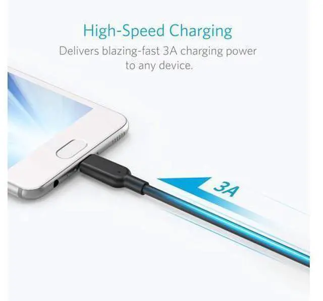 Alt view image 10 of 14 - Powerline II USB A to USB C Cable (3 feet (3.1 Gen 2) 10000 Mbps Black)