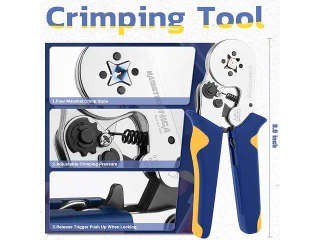 Alt view image 8 of 12 - Ferrule Crimping Tool Kit Wire Ferrules Crimper with 1200PCS Ferrule AWG 23-7 Wire End Ferrule Terminals