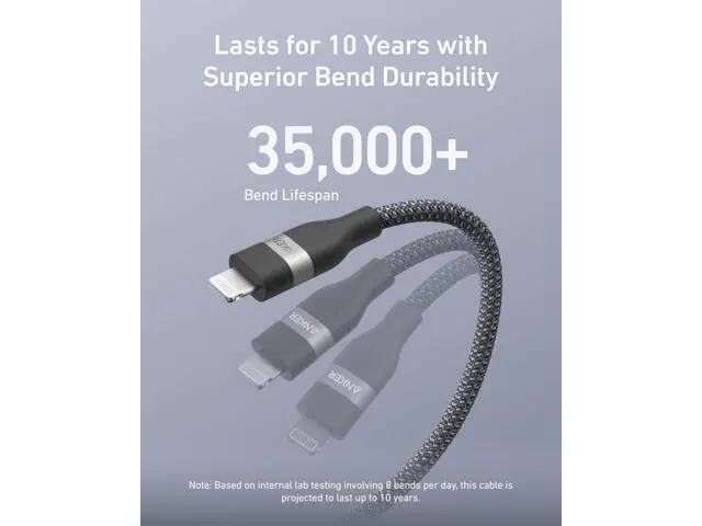 Alt view image 11 of 14 - USB C to Lightning Cable Upcycled-Braided USB C to Lightning Cord Ultra-Fast Charging Cable for iPhone 14/13/12/11 Series and More (6FT)