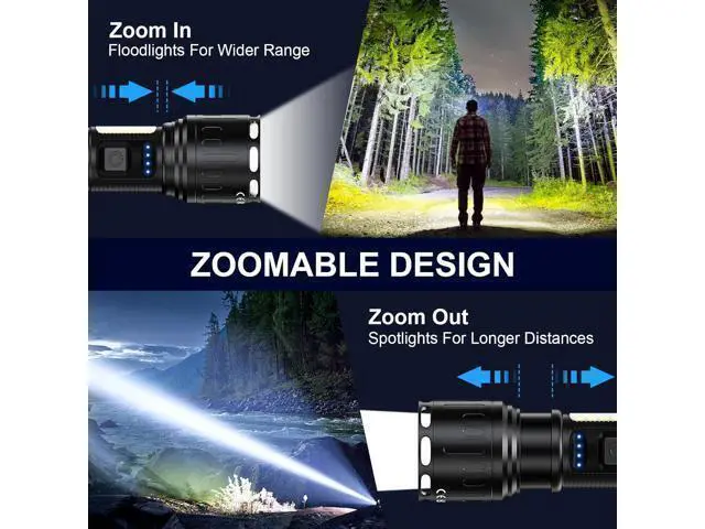 Alt view image 6 of 7 - Flashlights High Lumens Rechargeable - 100,000 Lumens Super Bright LED Magnetic Tactical Flashlight with Sidelight 8 Modes Waterproof Powerful Handheld Flash Light for Emergency Camping Home Car