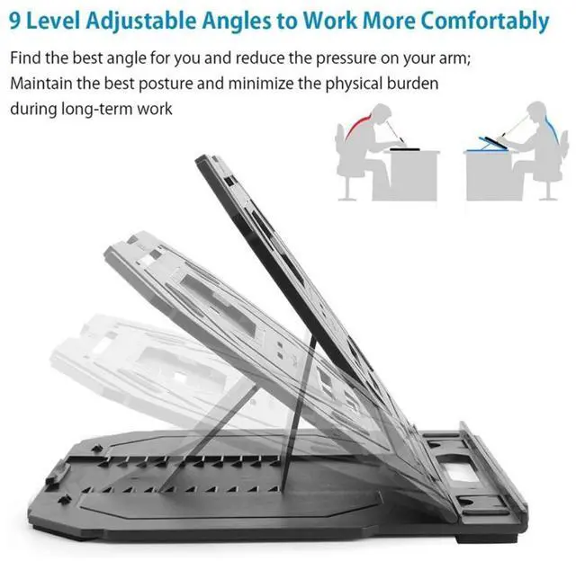 Alt view image 5 of 6 - Drawing Tablet Stand, Laptop Stand, Foldable Stand for Tablet Display, 9 Levels Adjustable Angles,for 12-17 Inch Tablet