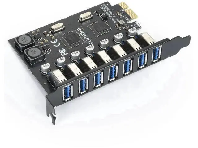 Alt view image 8 of 14 - PCIE USB 3.0 Card 7 Ports PCI Expree to USB Expansion Card Super Speed 5Gbps PCI-e USB3 Hub Controller Adapter for Windows 11/10/8/7/XP/Vista