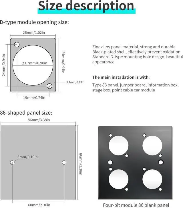 Alt view image 3 of 7 - D-Type Panel Mount Coupler USB C to USB A Female Panel Fixed Pass Through Module Converter USB 3.0 to Type C Data Transmission Adapter for Audio Video Network Industrial Equipment