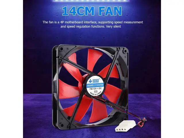Alt view image 8 of 10 - 140mm 4 Pin Speed Adjustable Silent PC Case Cooling Fan CPU Cooler Fan 12V Computer Case Fan CPU Cooler Fan