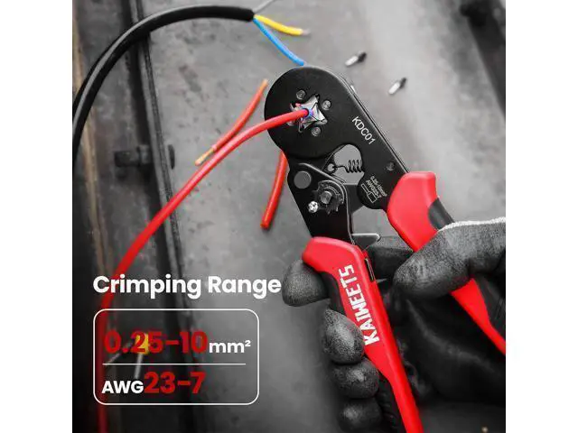 Alt view image 8 of 12 - Ferrule Crimping Tool Kit, AWG 23-7 Self-adjustable Wire Ferrule Crimper Plier Set with 1200pcs Wire Terminals Crimping Connectors Wire Ends Ferrules