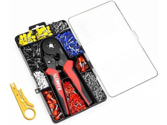 Alt view image 12 of 12 - Ferrule Crimping Tool Kit, AWG 23-7 Self-adjustable Wire Ferrule Crimper Plier Set with 1200pcs Wire Terminals Crimping Connectors Wire Ends Ferrules