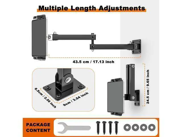 Alt view image 14 of 14 - Foldable Tablet Wall Mount, Sturdy Metal Base, 360° Rotation Tablet Holder Stand with 2-Stage Extendable Arm, Kitchen Wall Mount Bracket Holder for All 4.7-12.9 Inch Tablets