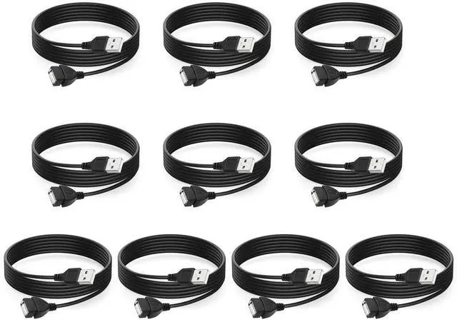 Alt view image 5 of 8 - USB Extension Cable 10-Pack Bulk Male to Female 5 ft USB-A 2.0 Extender Cord