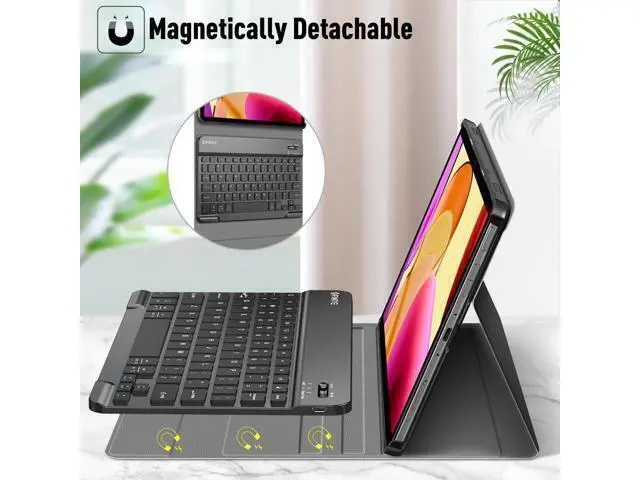 Alt view image 8 of 10 - Fintie Keyboard Case for Fire Max 11 (13th Generation, 2023 Release), Slim Lightweight Cover with Detachable Bluetooth Keyboard, Black