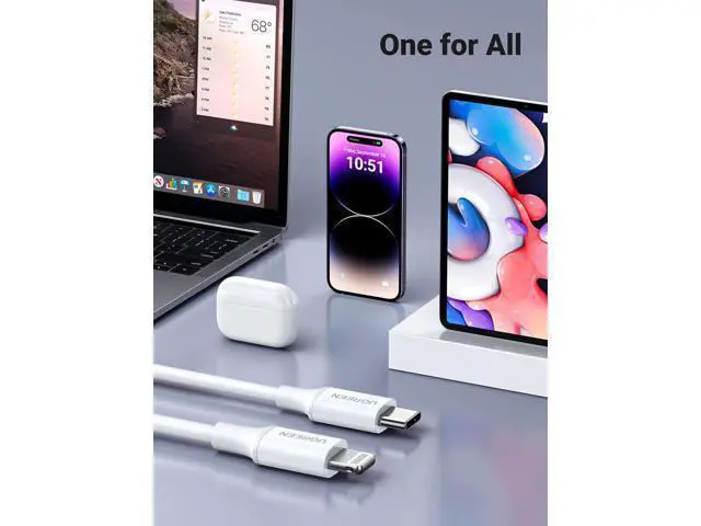 Alt view image 13 of 14 - USB C to Lightning Cable- 3FT MFi Certified PD Fast Charging Lightning Cord Compatible with iPhone 16/15/14/14 Pro/13/13 Pro/12/12 Pro/11 MacBook iPad