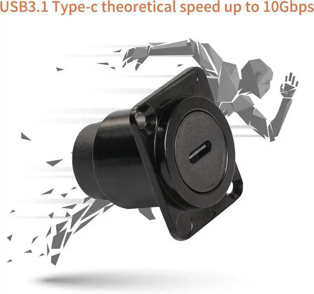 Alt view image 6 of 7 - D-Type Panel Mount Coupler USB C to USB A Female Panel Fixed Pass Through Module Converter USB 3.0 to Type C Data Transmission Adapter for Audio Video Network Industrial Equipment