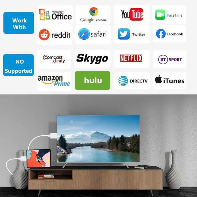 Alt view image 12 of 14 - Lightning to HDMI Cable for iPhone Digital AV Adapter 1080P HD Video Sync Screen Connector iPhone to HDMI for TV Projector Monitor 6.6FT
