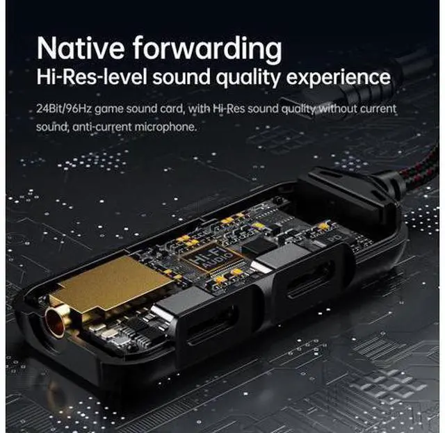Alt view image 8 of 10 - 60W Adapter 3-in-1 Plextone GS1 Type-C Charger to 3.5mm@TYPE-C Headphone Music Jack Earphones Hi-Res PD Fast Charge Adapter