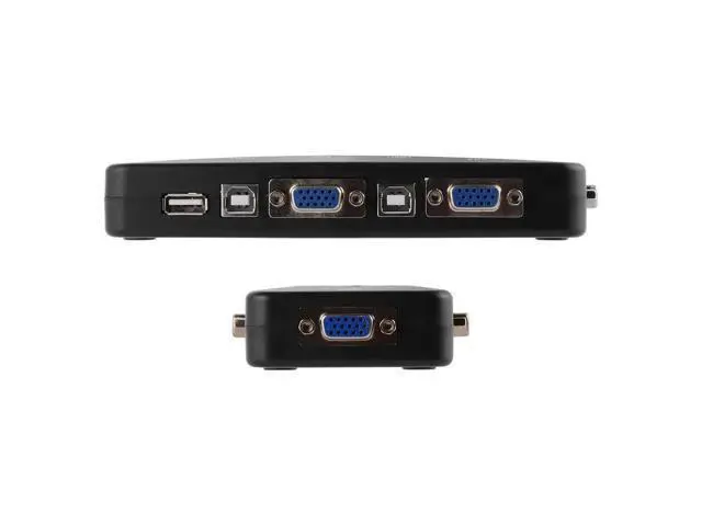 Alt view image 10 of 10 - KVM VGA Switcher 4 Ports 2.0 KVM Switch Box Adapter One-Button Swapping For Computer, Keyboard, Mouse, Scanner, Printer