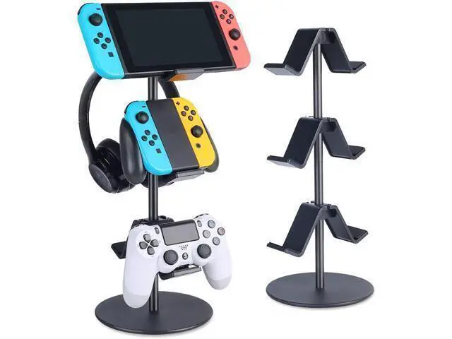 Alt view image 7 of 12 - KELJUN Controller Stand 3 Tier,Headphone Holder, Multi Adjustable Game Controller Headset Hanger for All Universal Gaming PC Accessories, Xbox PS4 PS5 Nintendo Switch(Smart Black)