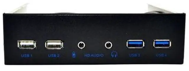 Alt view image 6 of 10 - 5.25 Inch Desktop Pc Case Internal Front Panel Usb Hub 2 Ports Usb 3.0 And 2 Ports Usb 2.0 With Hd Audio Port 20 Pin Connector