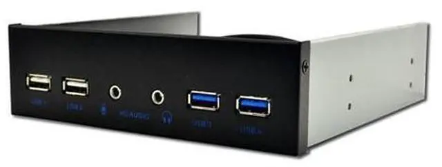 Alt view image 7 of 10 - 5.25 Inch Desktop Pc Case Internal Front Panel Usb Hub 2 Ports Usb 3.0 And 2 Ports Usb 2.0 With Hd Audio Port 20 Pin Connector