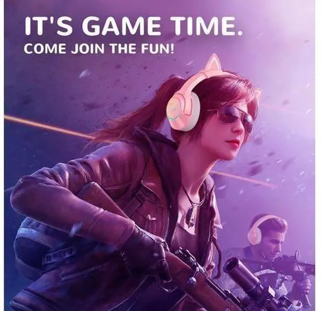 Alt view image 14 of 14 - K9 Gaming Headset with Removable Cat Ears, for PS5, PS4, Nintendo Switch, PC, with Surround Sound, RGB LED Light & Noise Canceling Retractable Microphone
