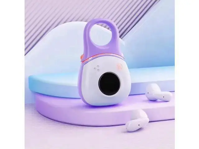 Alt view image 7 of 12 - R27 Anc Portable TWS Wireless BT Earbuds HD Sound Quality Type c Sports Gaming Headsets Headphones Earphones Purple