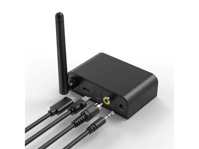 Alt view image 10 of 10 - Bluetooth 5.1 Audio Transmitter Receiver LCD Display SPDIF 3.5mm AUX RCA Coaxial Stereo Wireless Adapter PC TV Headphones BT07