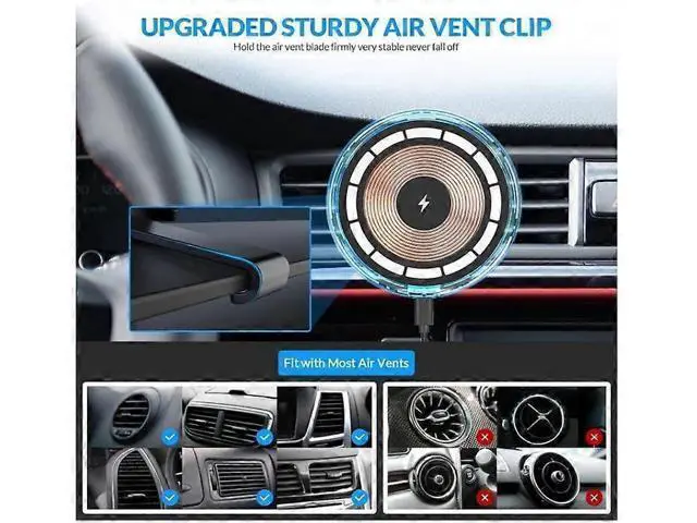 Alt view image 8 of 10 - Ecocleanpath Upgraded Wireless Magnetic Car Charger for iPhone 15/14/13/12 Series, Auto-Alignment & 10W Fast Charging (Black)