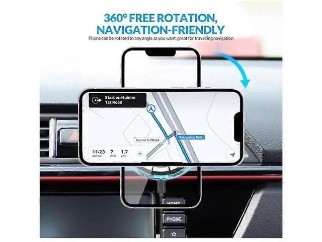 Alt view image 10 of 10 - Ecocleanpath Upgraded Wireless Magnetic Car Charger for iPhone 15/14/13/12 Series, Auto-Alignment & 10W Fast Charging (Black)