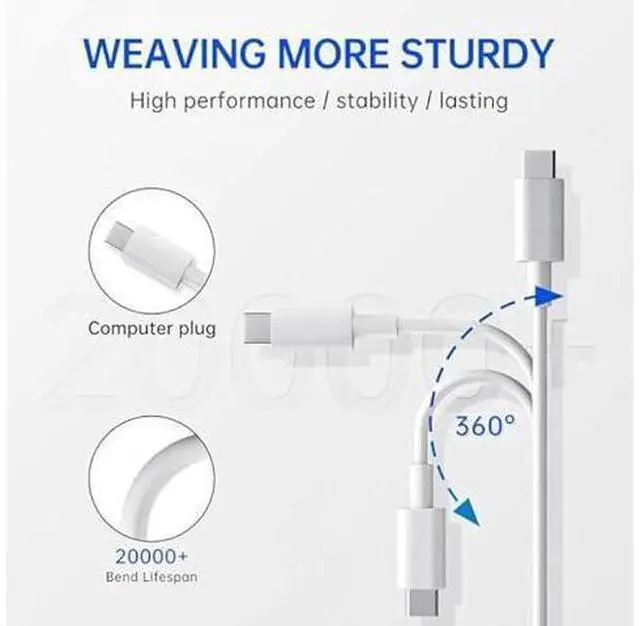 Alt view image 8 of 12 - 96W USB-C Fast Charger-Premium MacBook Charger Compatible with MacBook Air, MacBook Pro, iPad, Chromebook, Dell Inspiron 15, and All USB C Charger Devices, Includes 5.9ft Cable for Home & Office Use