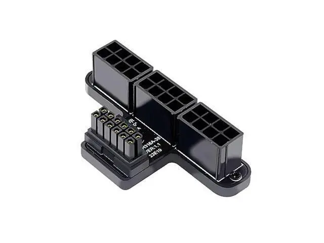 Alt view image 6 of 10 - ATX3.0 GPU PCI-E 5.0 Connector, 90 Degree Down Angled 12V HPWR Power Modular to Three ATX 8P Adapter for 4080 5090TI 12+4P Graphics Card