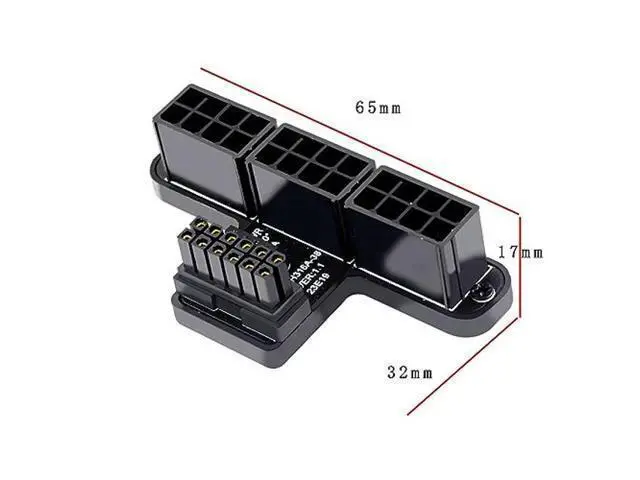 Alt view image 8 of 10 - ATX3.0 GPU PCI-E 5.0 Connector, 90 Degree Down Angled 12V HPWR Power Modular to Three ATX 8P Adapter for 4080 5090TI 12+4P Graphics Card