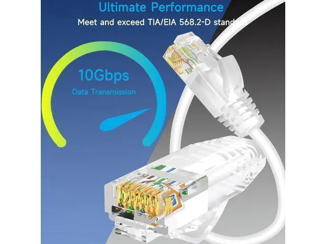Alt view image 9 of 14 - Cat6a Slim Ethernet Patch Cable 1 ft (24 Pack), Cat6a Patch Cable for Data Centers, Cat 6 Patch Cable 10G, Network Patch Cables for Home and Enterprise Network -White