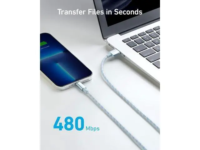 Alt view image 13 of 14 - USB A to Lightning Cable(3.3FT 1Pack) MFi Certified Nylon USB to Lightning Cord for iPhone 14/13/12/11 Pro/11/XS MAX/XR/8/7/6s Plus Cable(Blue)