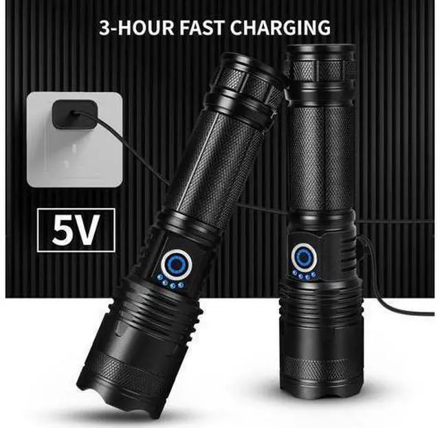 Alt view image 10 of 14 - Rechargeable LED Flashlights High Lumens 990 000 Lumens Super Bright Flashlights with 5 Modes Waterproof Powerful Flash Light Multifunctional Flashlights for Home Camping Hiking(2 Pack)