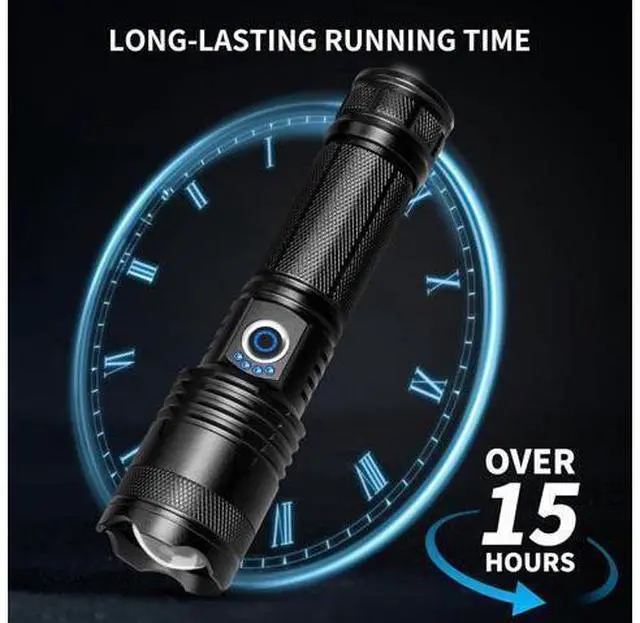 Alt view image 11 of 14 - Rechargeable LED Flashlights High Lumens 990 000 Lumens Super Bright Flashlights with 5 Modes Waterproof Powerful Flash Light Multifunctional Flashlights for Home Camping Hiking(2 Pack)