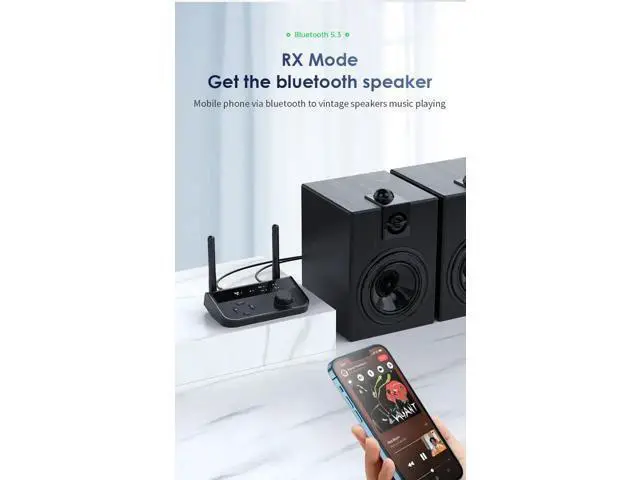 Alt view image 4 of 6 - 2 in 1 5.3 Audio Receiver Transmitter 3.5mm Aux Jack RCA Stereo Music Wireless Adapter Dongle for TV Car PC Headphones