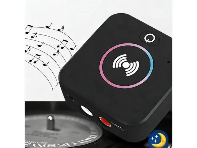 Alt view image 2 of 5 - Wireless Bluetooth 5.0 Audio Transmitter Receiver 2-IN-1, Plug and Play Audio Adapter with LED Light for TV, PC, Car