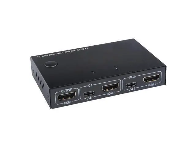 Alt view image 8 of 14 - For KVM Switch USB 2.0 Switch Selector 2 Port PCs Sharing 4 Devices USB 2.0 For Keyboard Mouse Scanner Printer Kvm Switch Hub