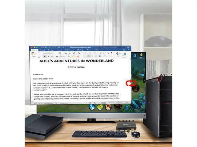 Alt view image 12 of 14 - For KVM Switch USB 2.0 Switch Selector 2 Port PCs Sharing 4 Devices USB 2.0 For Keyboard Mouse Scanner Printer Kvm Switch Hub