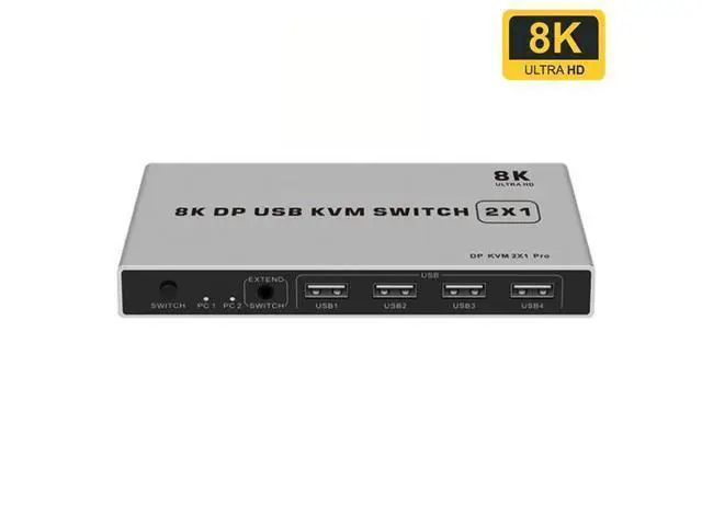 Alt view image 6 of 10 - 8K Dual-port DP USB KVM Displayport KVM Switch 4K@144hz 2-port USB KVM 8K Displayport 1.4 Switch KVM mouse&keyboad supported