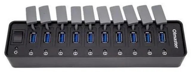 Alt view image 7 of 10 - 10-Port USB 3.0 Hubs Portable USB C HUB USB-C To 3.0 HUB USB3.0 With Power Switch For Mac book Computer Desktop US Plug