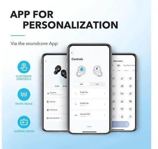 Alt view image 10 of 14 - by A20i True Wireless Earbuds Bluetooth 5.3 App Customized Sound 28H Long Playtime Water-Resistant 2 Mics for AI Clear Calls Single Earbud Mode