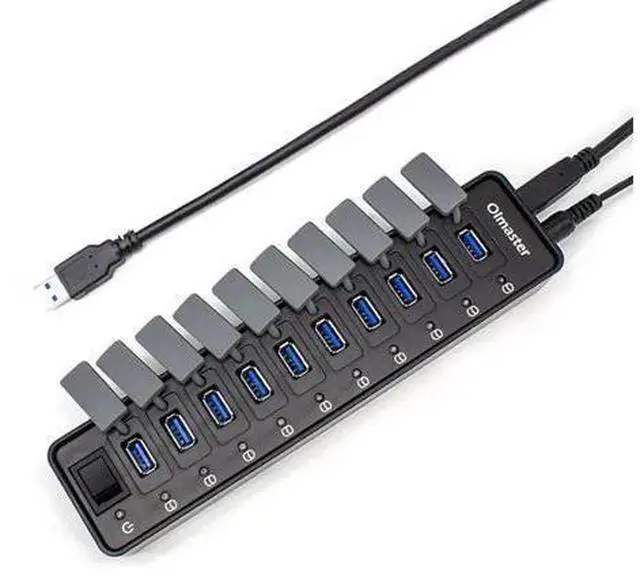 Alt view image 8 of 10 - 10-Port USB 3.0 Hubs Portable USB C HUB USB-C To 3.0 HUB USB3.0 With Power Switch For Mac book Computer Desktop US Plug
