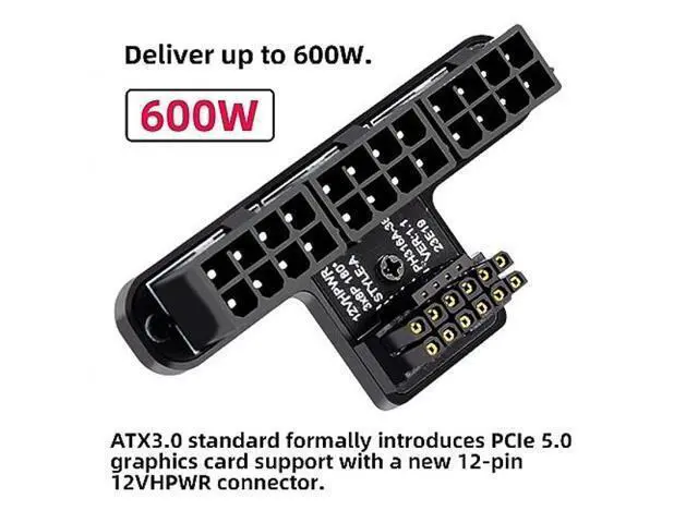 Alt view image 9 of 10 - ATX3.0 GPU PCI-E 5.0 Connector, 90 Degree Down Angled 12V HPWR Power Modular to Three ATX 8P Adapter for 4080 5090TI 12+4P Graphics Card