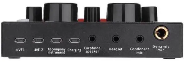 Alt view image 10 of 12 - V8 Sound Card Audio USB 5.0 Headset Microphone Webcast Live Sound Card 18 Sound Effects 6 Modes Sound Card for Phone Computer